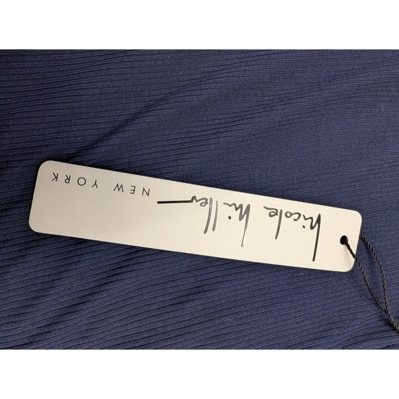 Nicole Miller Button Down Night Shirt Dress Pajamas Womens L Naval Blue NEW NWT - Picture 5 of 7